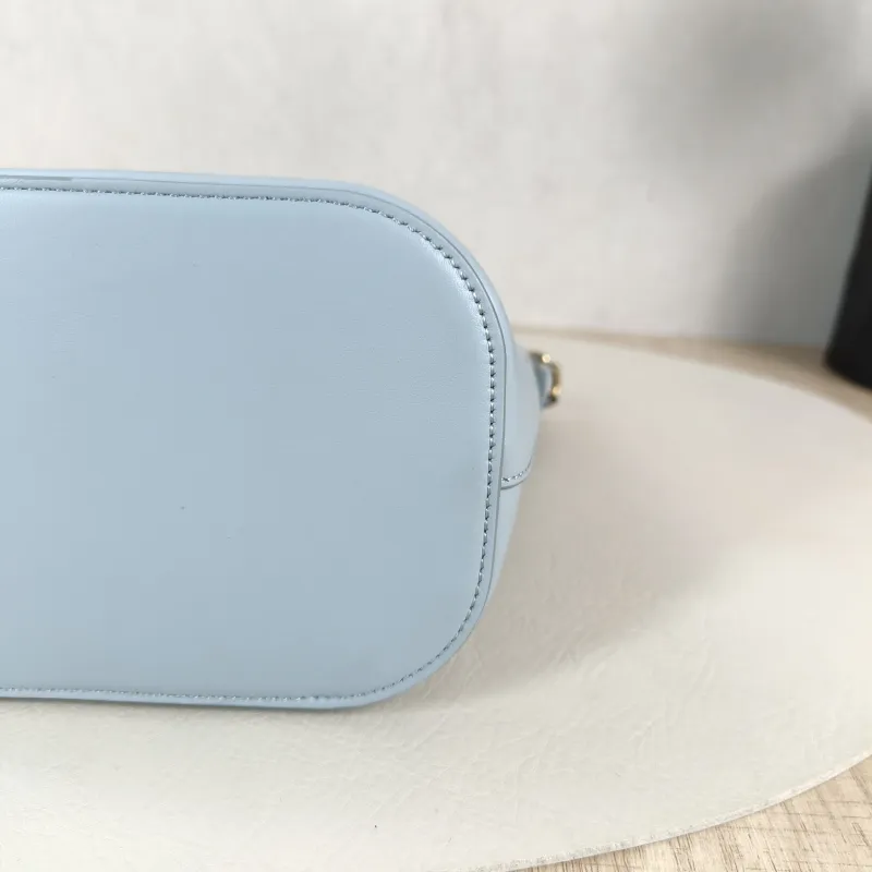 CELINE Crossbody Bag Louise Bucket Bag Blue Calfskin Mini 13.5 × 10 × 16 cm — detail view 4 of 13