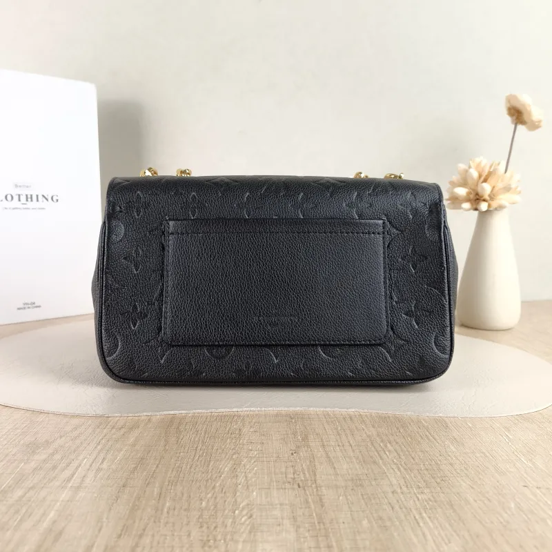 Louis Vuitton Crossbody Bag Marceau Chain Bag Black Monogram Empreinte Embossed Calfskin 24.5 × 6.5 × 15 cm — cover view 4 of 6