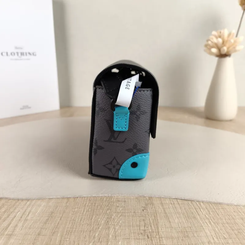 Louis Vuitton Crossbody Bag Steamer Box Grey · Blue PVC · Calfskin Mini 18 × 6.5 × 11 cm — detail view 1 of 11