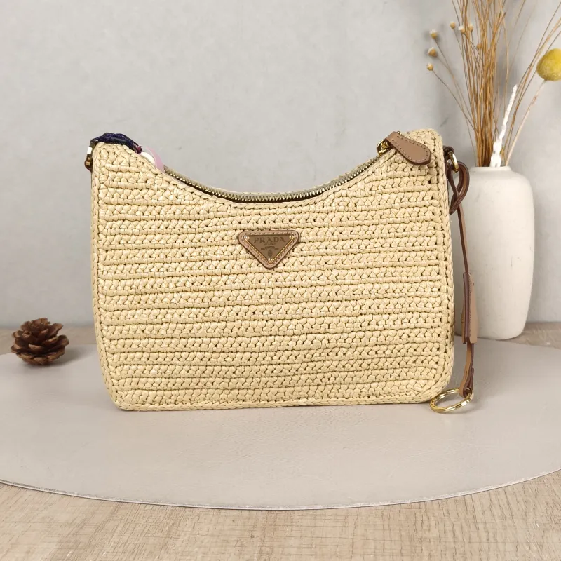 PRADA Crossbody Bag Re-Edition 2005 Hobo Woven Mini 22 × 6 × 18 cm