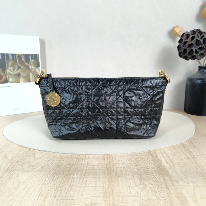 DIOR Shoulder Bag star Hobo Vanity Case Bag Black Calfskin One Size22 × 10 × 14.5 cm