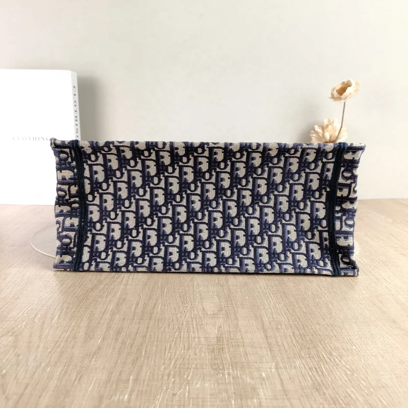 DIOR Top Handle Bag Book Tote Blue Canvas Medium 36 × 16.5 × 27.5 cm — cover view 4 of 4