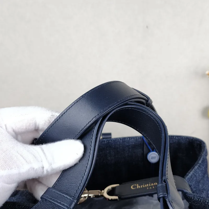 DIOR Top Handle Bag TOUJOURS Navy Medium 28.5 × 17 × 21.5 cm — detail view 12 of 12