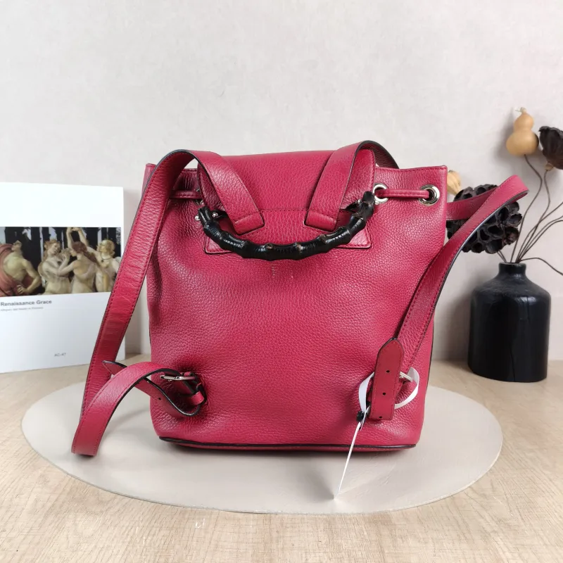 GUCCI Backpack Backpack Red Calfskin 24 × 9.5 × 25 cm — cover view 6 of 6