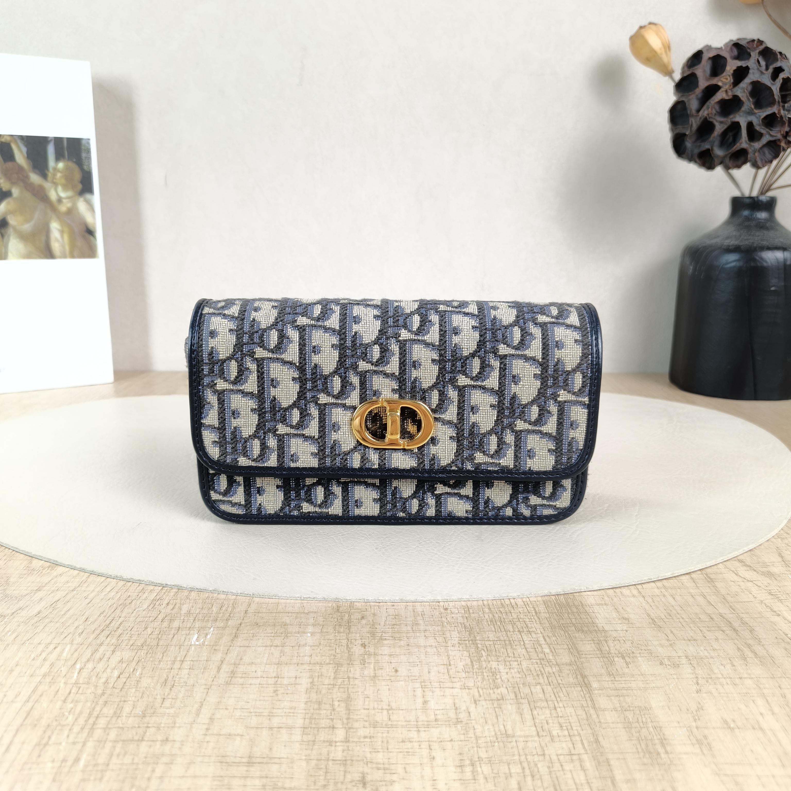 DIOR Crossbody Bag30Montaigne 30 Avenue Blue Canvas Small23 × 6.5 × 13 cm