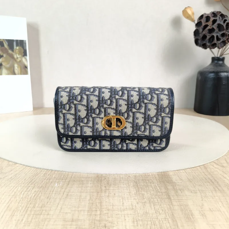 DIOR Crossbody Bag30Montaigne 30 Avenue Blue Canvas Small23 × 6.5 × 13 cm