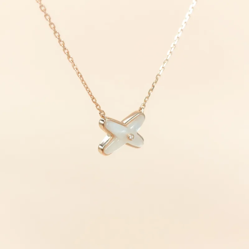 CHAUMET Necklace Jeux de Liens · Collection · Necklace White Mother-of-Pearl Diamond18KR ose Gold One Size 39mm — cover view 10 of 11