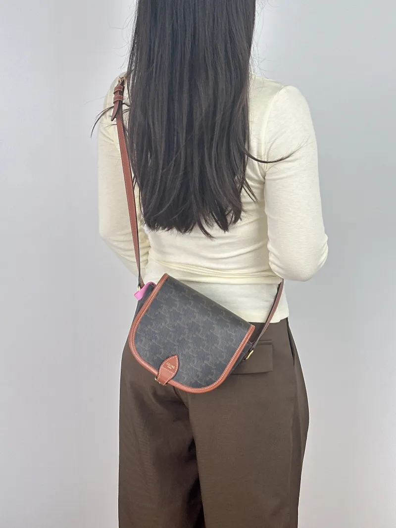 CELINE Crossbody Bag FOLCO Monogram PVC Medium 18.5 × 8 × 17 cm — on-model view 2 of 2