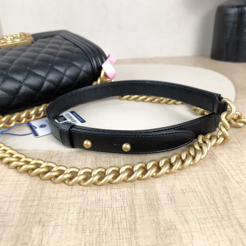 Chanel Crossbody Bag Le Boy​Black Grained Calfskin Small20.5 × 8.5 × 12 cm — detail view 8 of 13