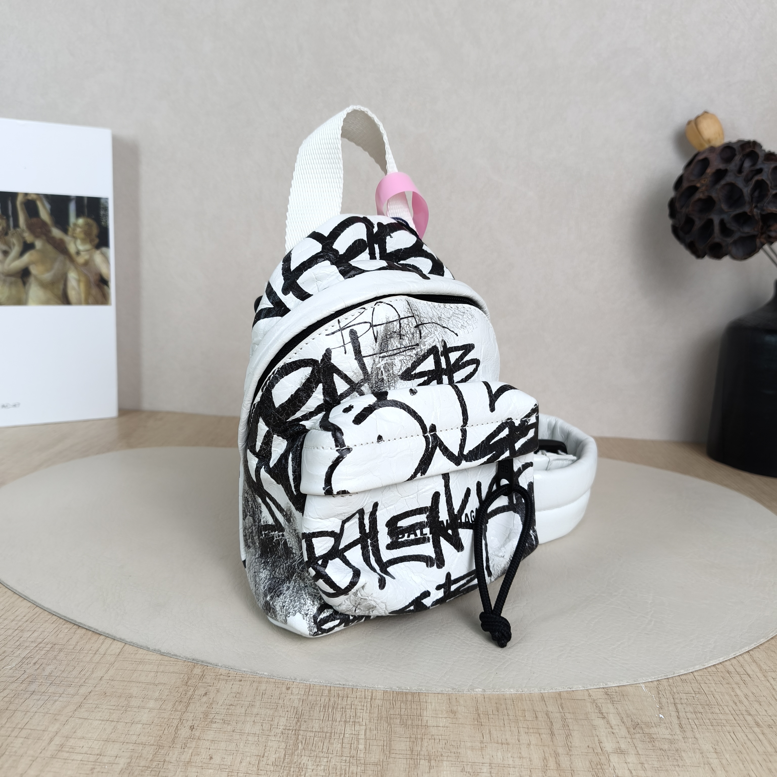 BALENCIAGA Backpack Backpack White Waxed Leathermini14 × 5 × 17 cm — cover view 3 of 6