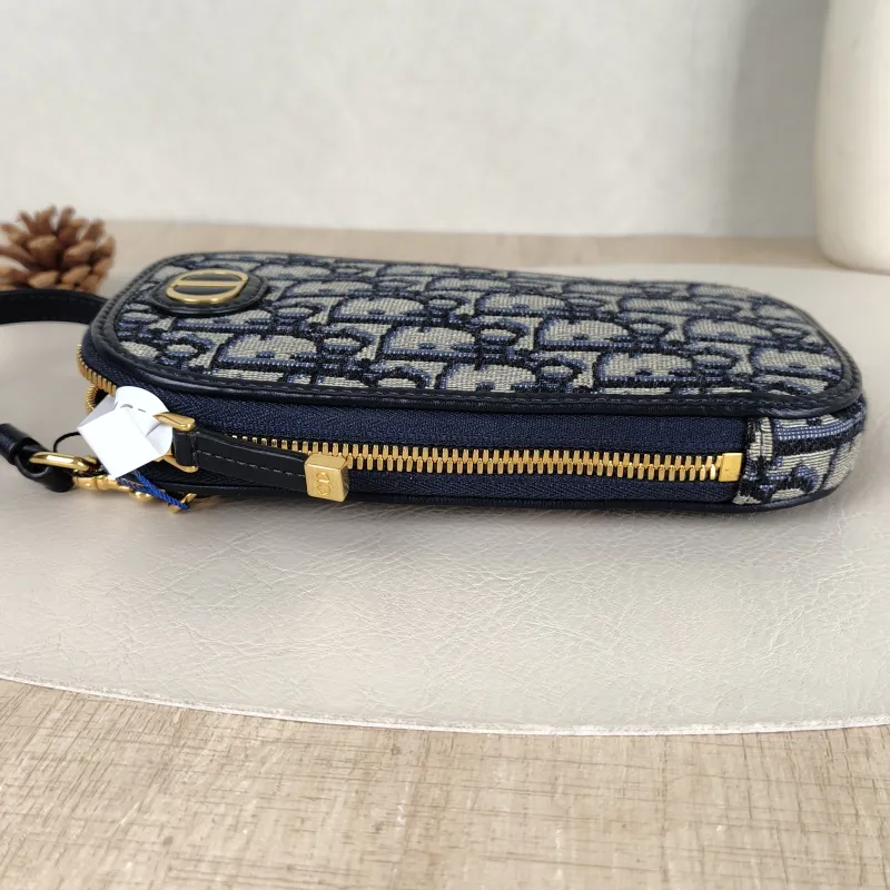 DIOR Top Handle Bag Blue Canvas One Size 10.5 × 2.5 × 18 cm — detail view 10 of 10