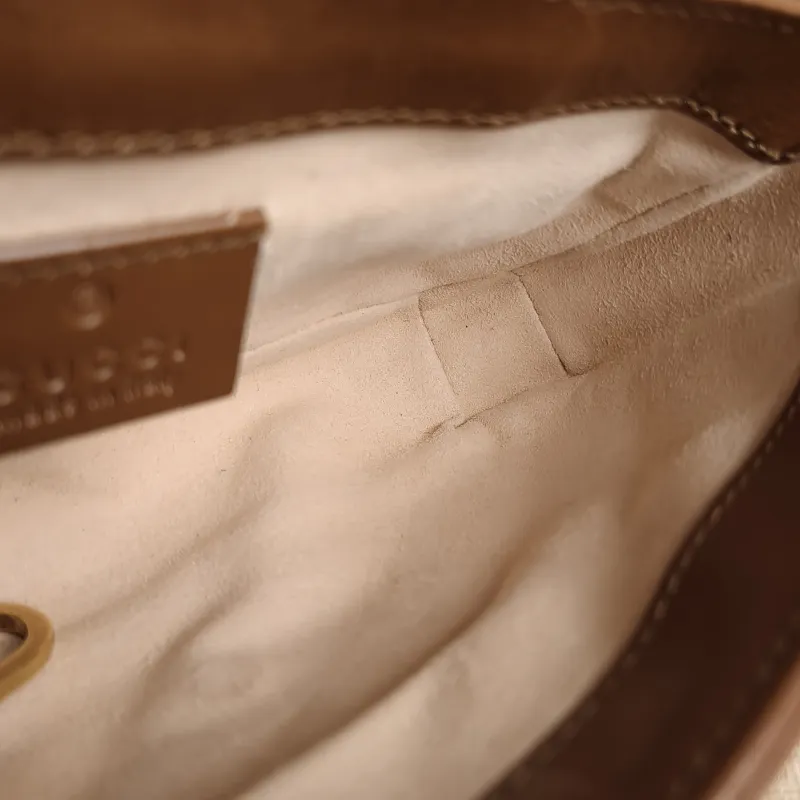 GUCCI Crossbody Bag GG Marmont Mini Marmont Mini Caramel Calfskin Mini 16.5 × 4.5 × 9.5 cm — detail view 4 of 11