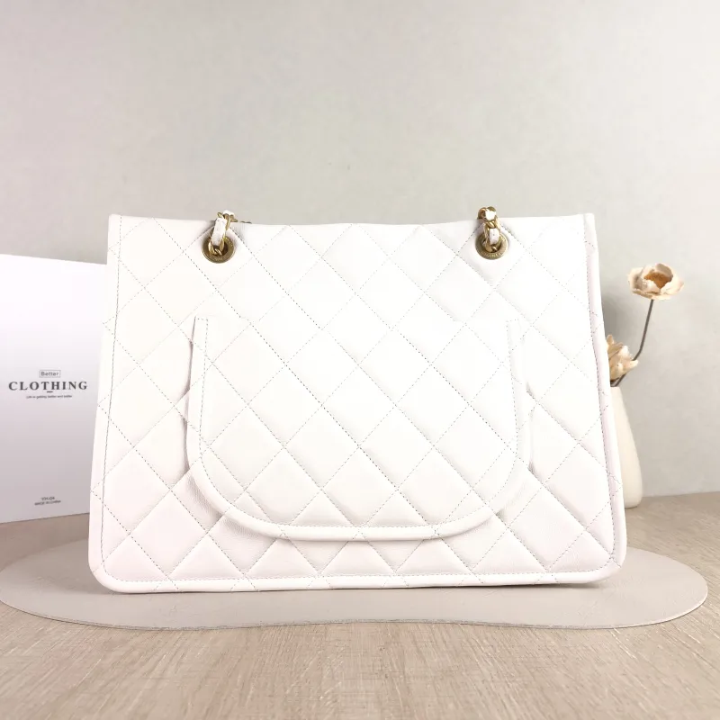 Chanel Shoulder Bag tote White Grained Calfskin 34 × 10 × 25.5 cm 31 — cover view 3 of 6