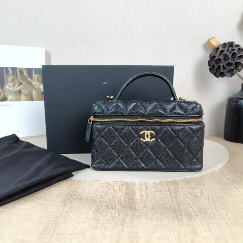 Chanel Crossbody Bag lp Box Bag Top Handle Crossbody Bag Black Grained Calfskin 19.5 × 5 × 12 cm — cover view 2 of 6