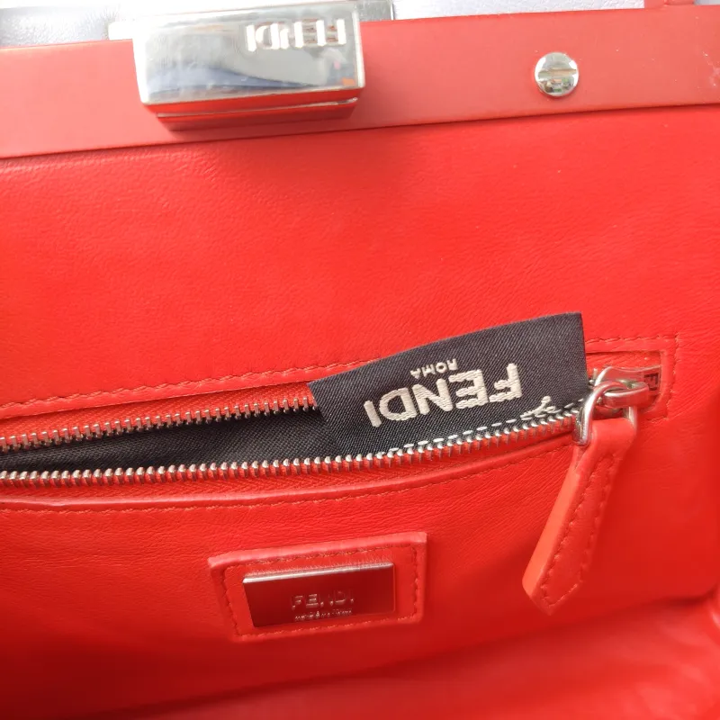 FENDI Crossbody Bag Peekaboo Crossbody Bag Blue Calfskin One Size 23 × 11 × 18 cm — detail view 5 of 12