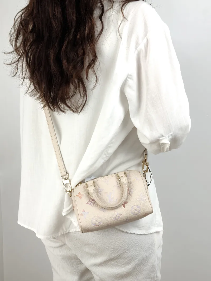 Louis Vuitton Crossbody Bag Speedy Nano Monogram Empreinte Embossed Calfskin nano 16 × 7.5 × 10 cm — on-model view 1 of 2