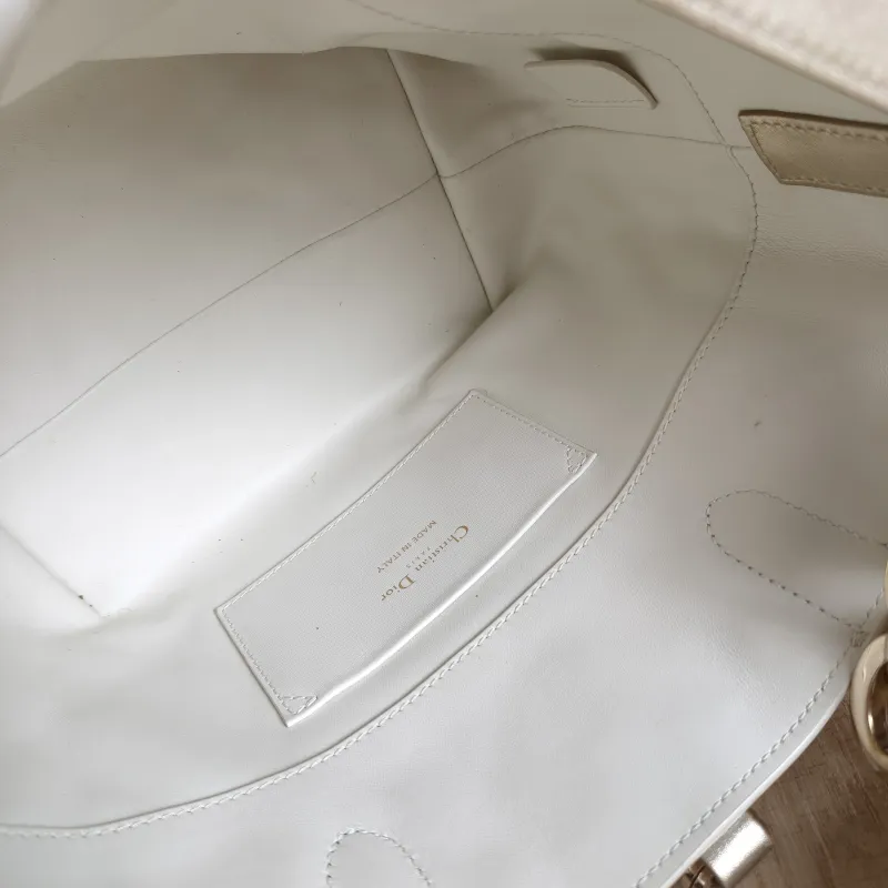 DIOR Top Handle Bag TOUJOURS Edition White Calfskin Small 18.5 × 12 × 18.5 cm — detail view 9 of 11