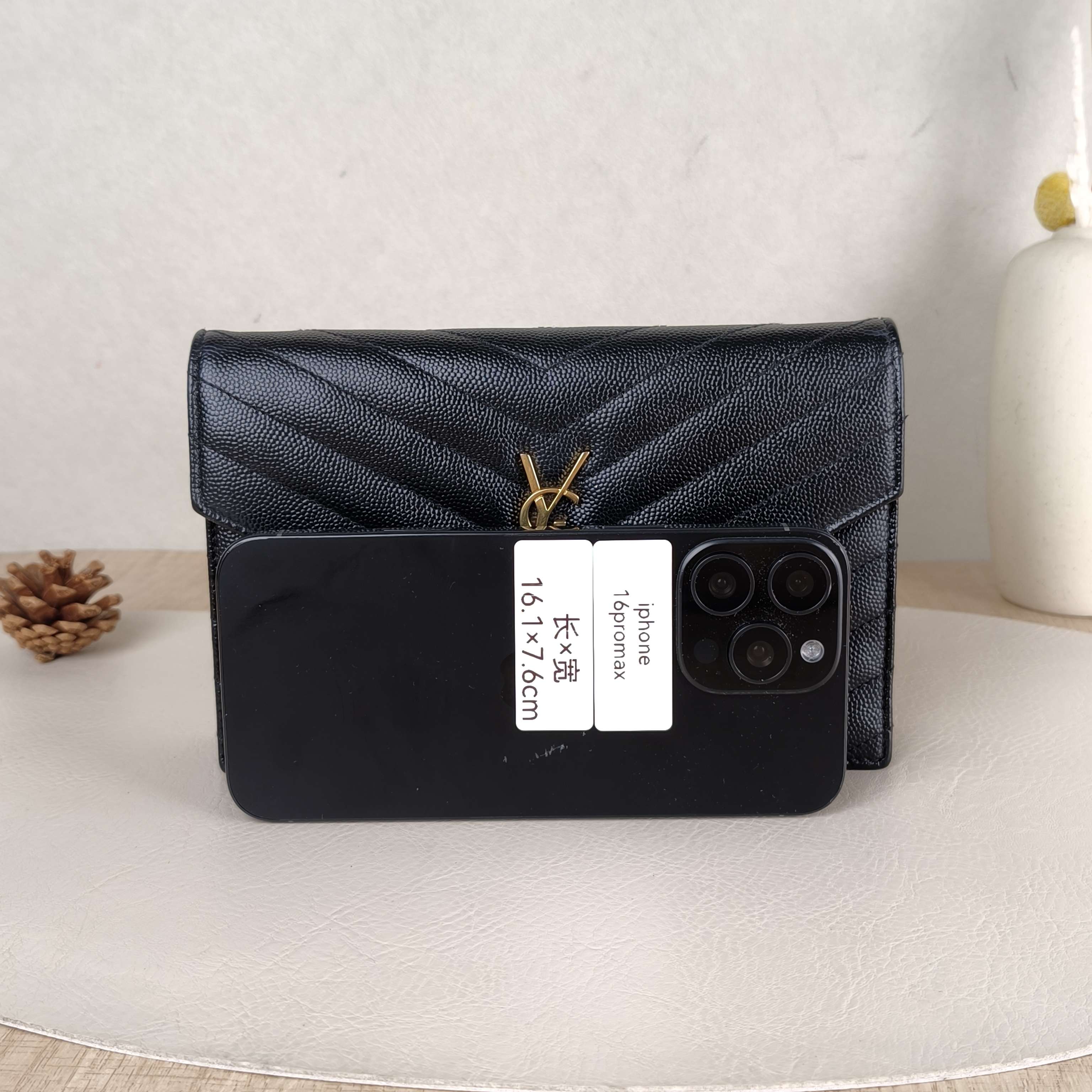 SAINT LAURENT Crossbody Bag CASSANDRE ENVELOPE Black Calfskin One Size19 × 3.5 × 12.5 cm — cover view 5 of 5