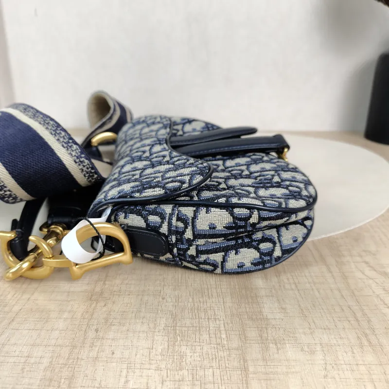DIOR Top Handle Bag Saddle Blue Canvasmini19 × 6 × 15 cm — detail view 10 of 11