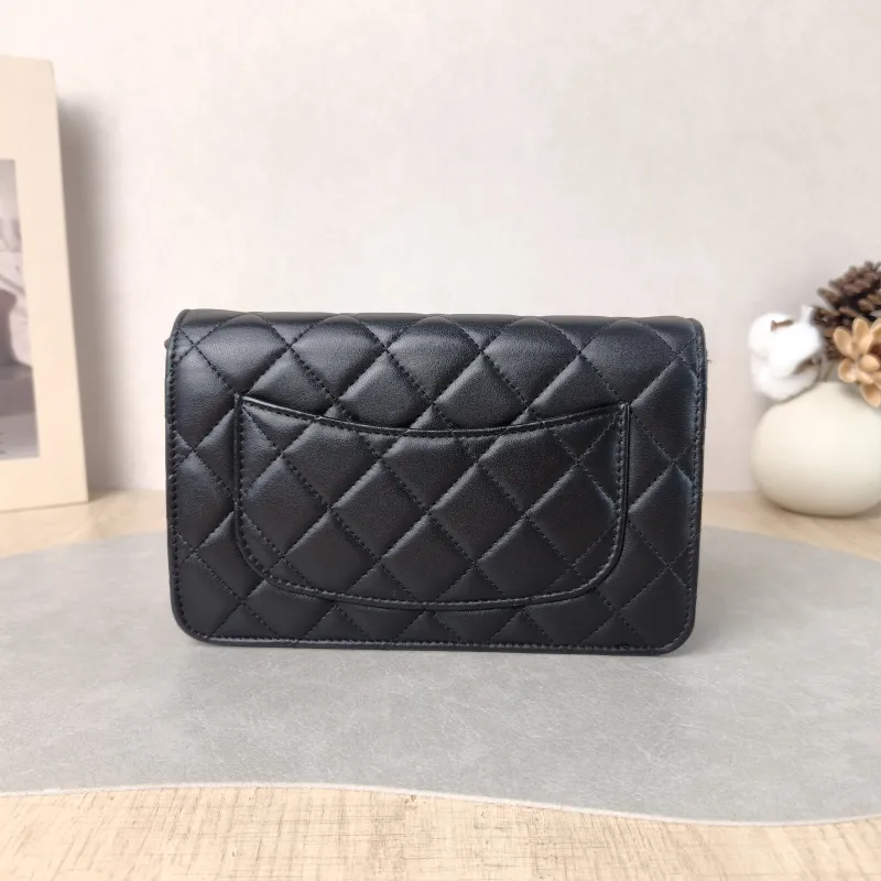 Chanel Crossbody Bag Classic Flap WOC CF WOCWOC Bag Black Grained Calfskin Mini 19.2 × 3.5 × 12.3 cm — cover view 4 of 6