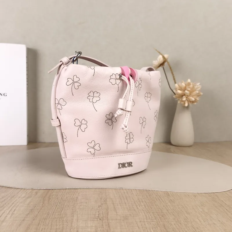 DIOR Shoulder Bag Bucket Bag Pink Calfskin One Size15 × 10 × 7.5 cm — cover view 2 of 4