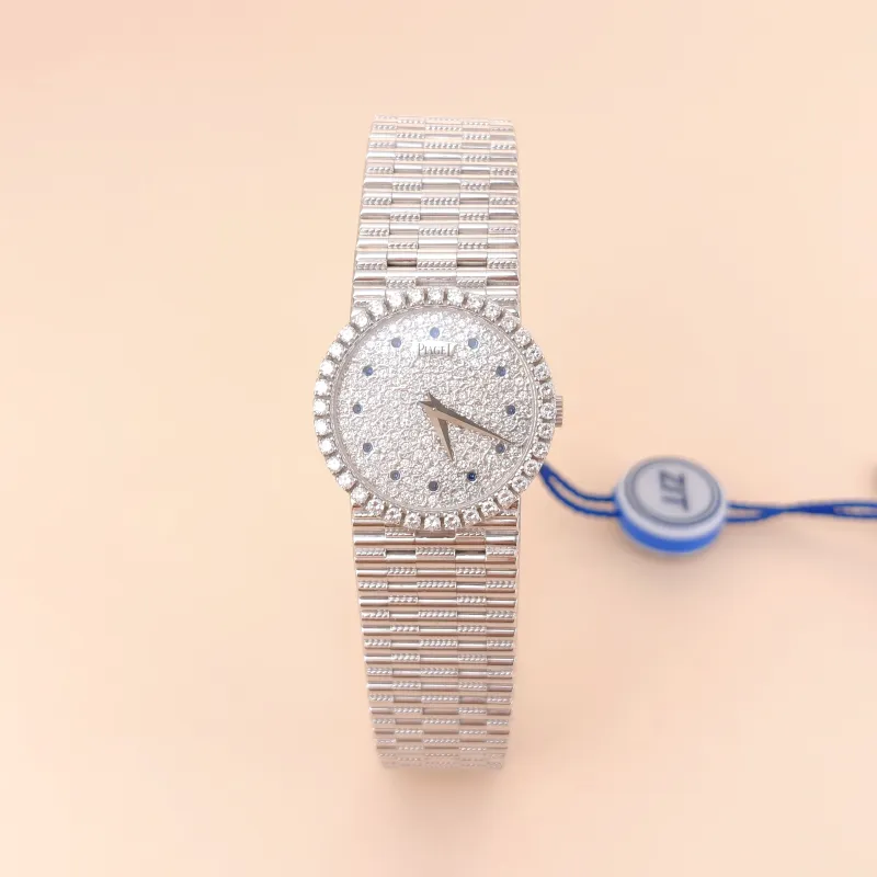PIAGET Watch Pavé Diamond Vintage Silver White Gold One Size 18KW hite Gold 24