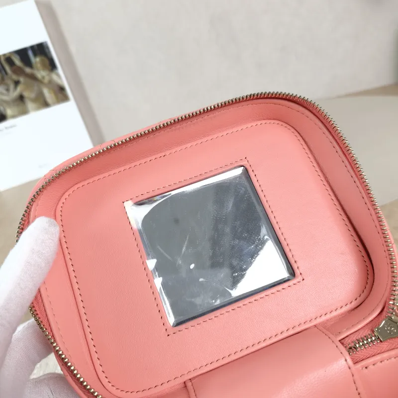 Chanel Crossbody Bag Box Cosmetic Bag Pink Calfskin One Size 15 × 12 × 12 cm — detail view 6 of 10