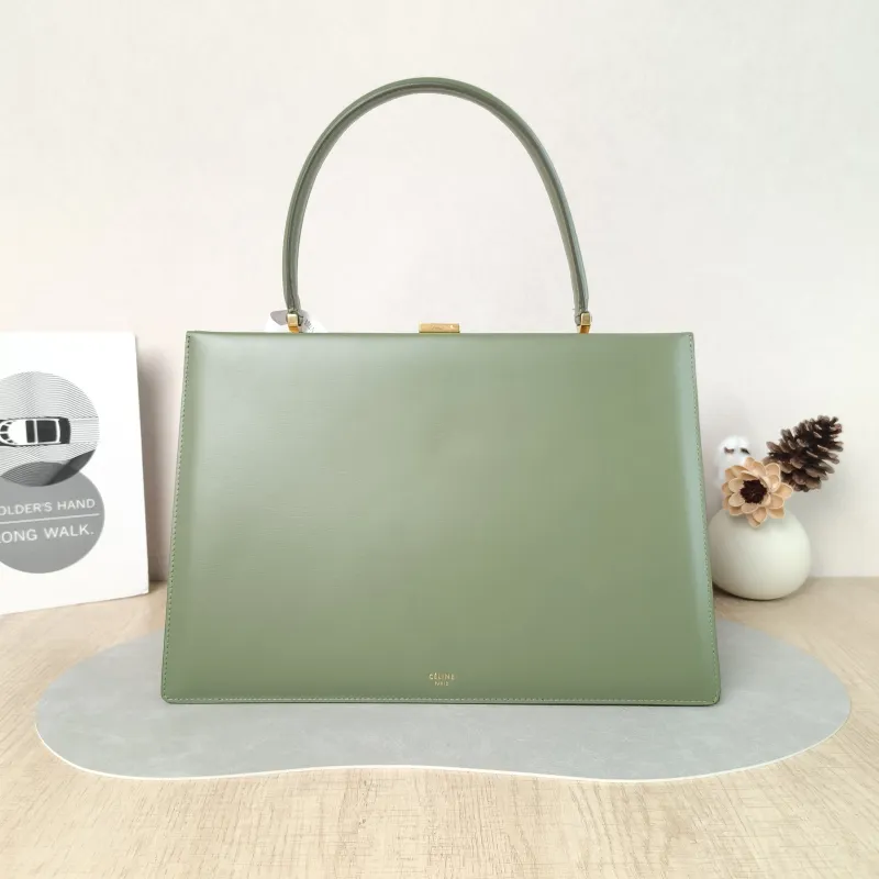CELINE Top Handle Bag clasp Top Handle Bag Calfskin One Size 32.5 × 10 × 22 cm