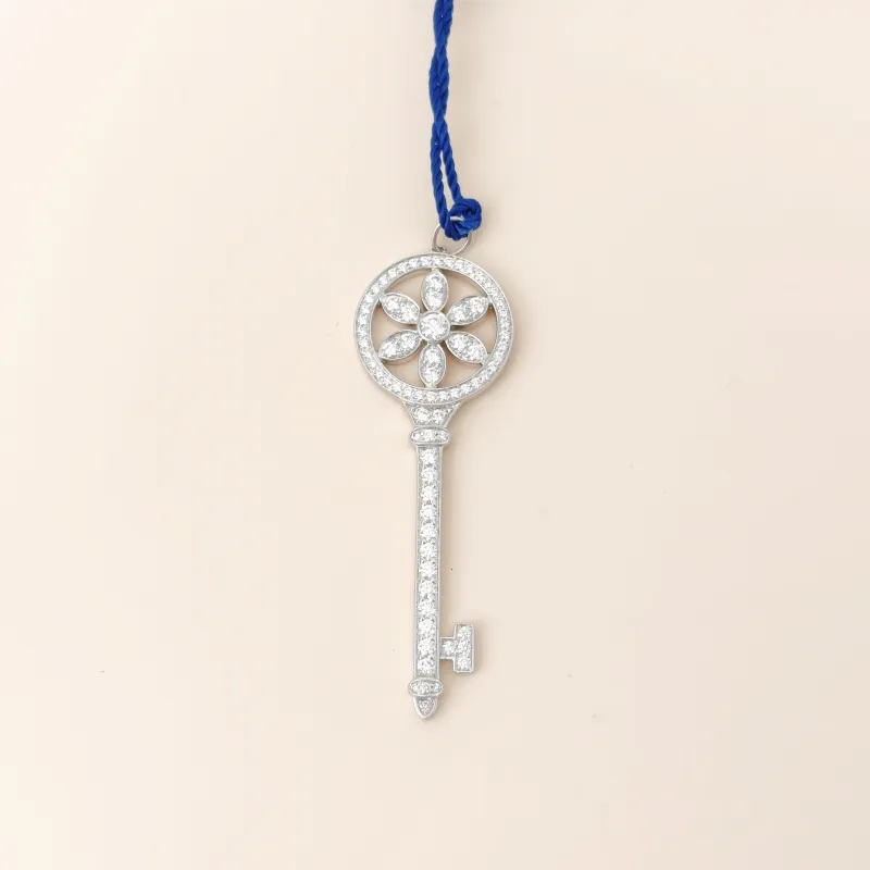 Tiffany&Co. Necklace Keys Collection Necklace Pendant PT950Diamond One Size 5.1cm Pendant
