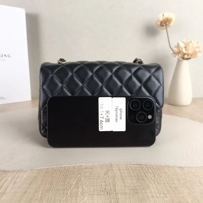 Chanel Crossbody Bag Classic Flap Large Mini CF Mini Black SL ambskin mini 20 × 6 × 12 cm — cover view 2 of 6