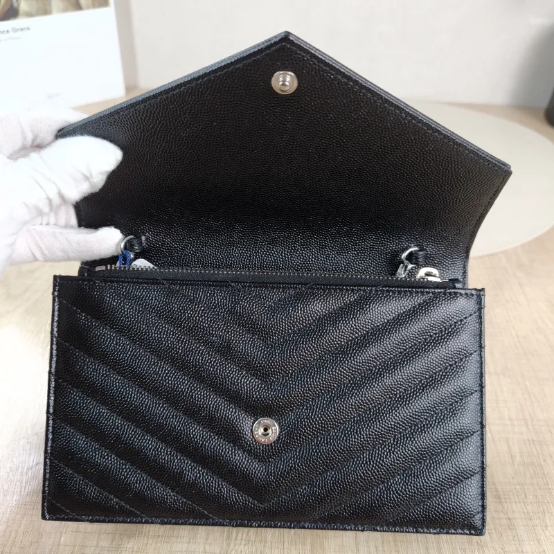 SAINT LAURENT Crossbody Bag CASSANDRE ENVELOPE Black Calfskin One Size 19 × 3.5 × 12.5 cm — detail view 2 of 11
