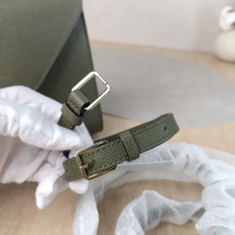 Valextra Crossbody Bag lside Top Handle Crossbody Bag Green Calfskin Small 22 × 12 × 16 cm — detail view 11 of 16