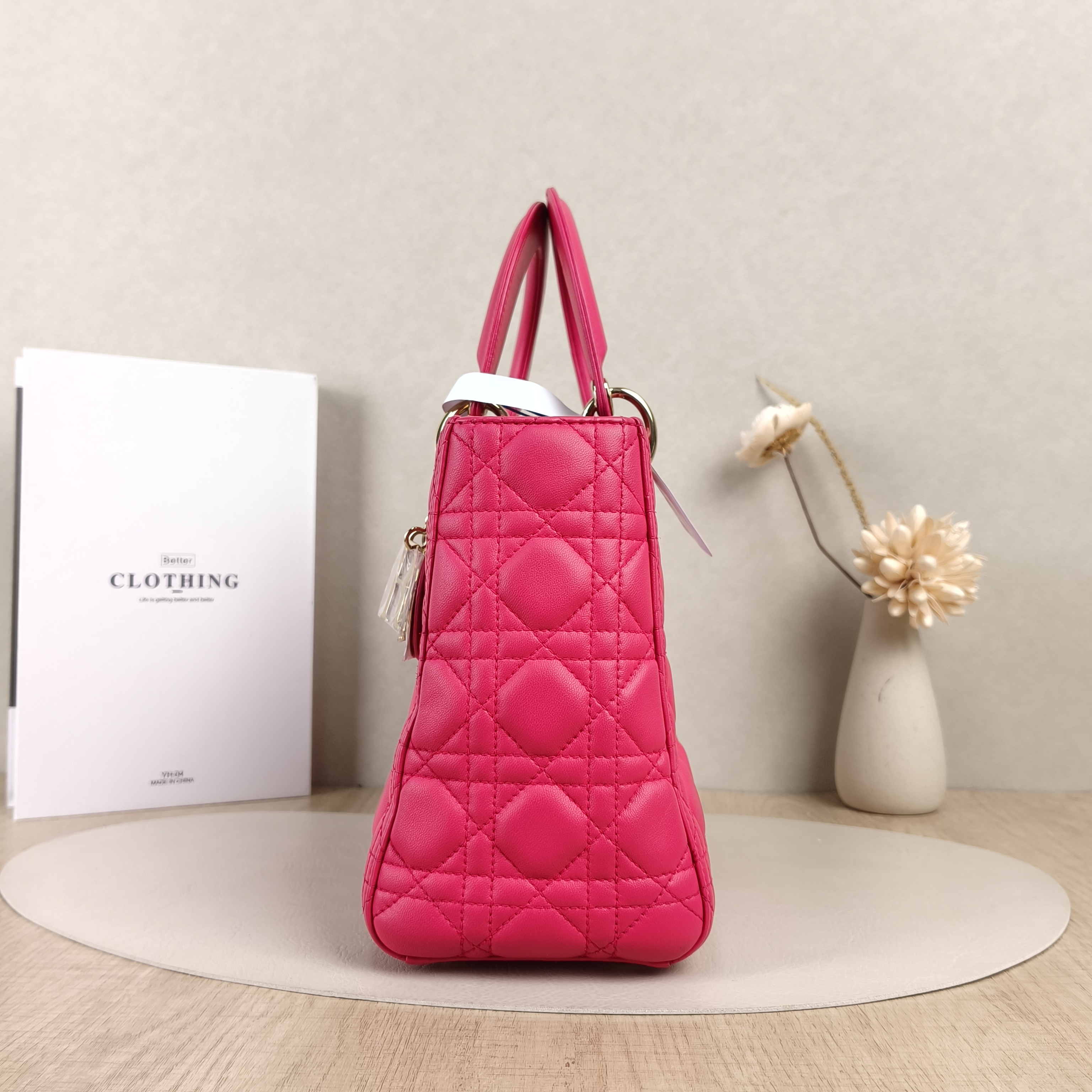 DIOR Lady Lady Dior Bag Medium Red Lambskin · Shoulder Strap · 24 × 11 × 20 cm — cover view 7 of 8