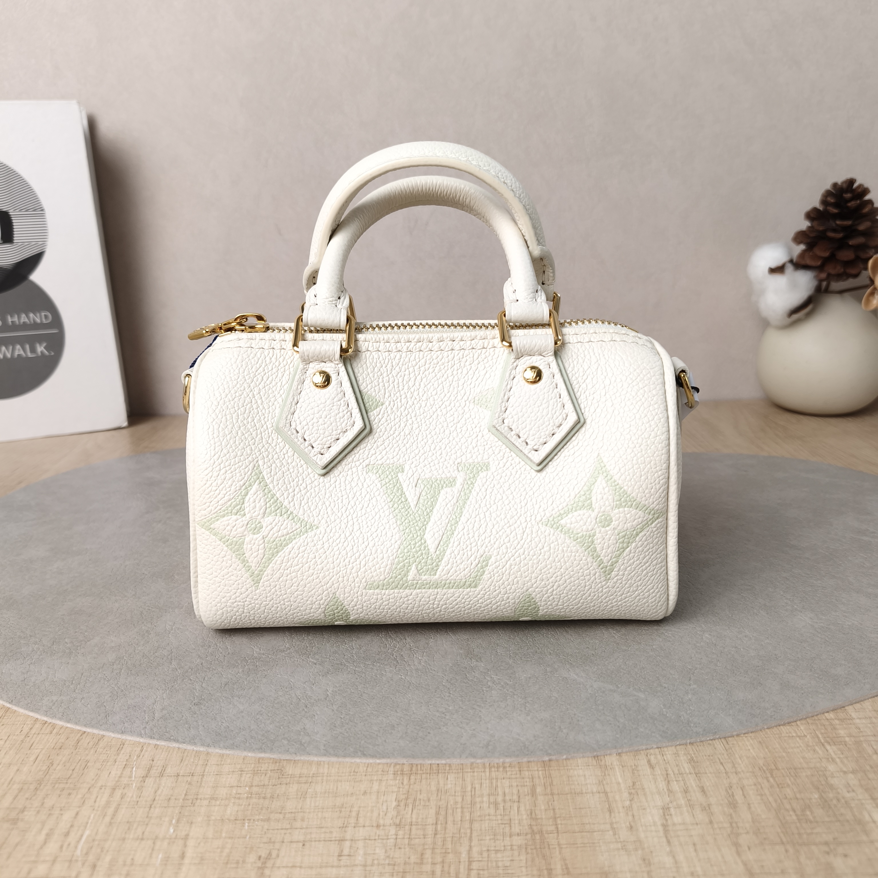 Louis Vuitton Crossbody Bag Speedy Nano White · Green Empreinte Embossed Calfskin Monogramnano16 × 7.5 × 10 cm — cover view 2 of 5