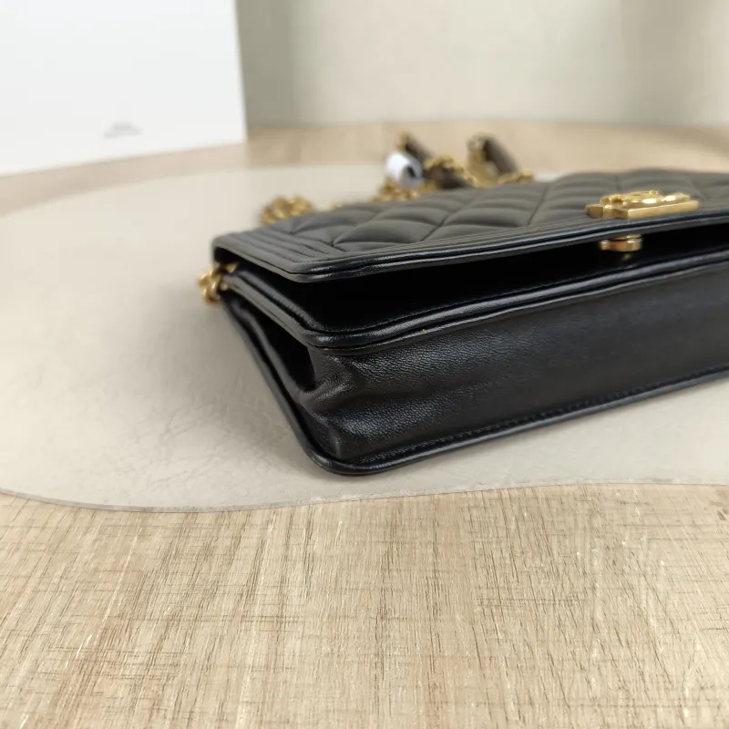 Chanel Crossbody Bag Le Boy​ WOC Black Lambskinmini19.2 × 3.5 × 12.3 cm — detail view 10 of 11