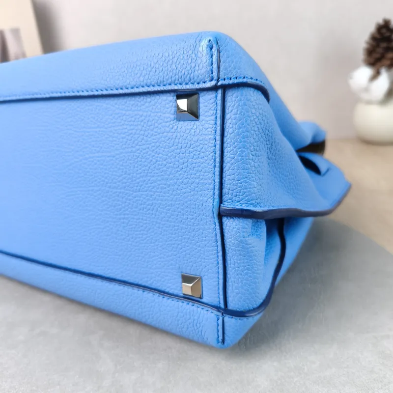 MCM Shoulder Bag Tote Bag Blue Calfskin One Size 31 × 15 × 22 cm — detail view 15 of 15