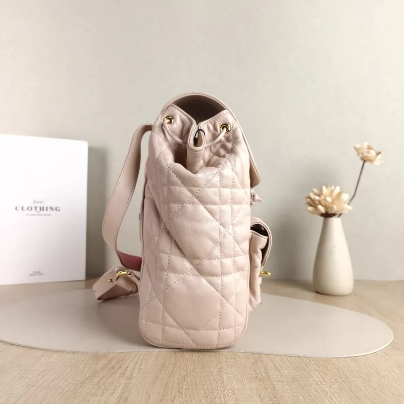 DIOR Backpack Caro Shoulder Bag Pink SL ambskin Medium 23 × 12.5 × 26.5 cm — detail view 4 of 11