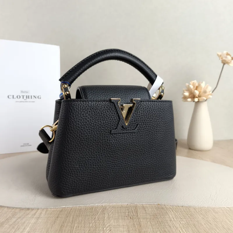 Louis Vuitton Crossbody Bag Capucines Black Calfskin Mini 21 × 8 × 14 cm — cover view 3 of 5