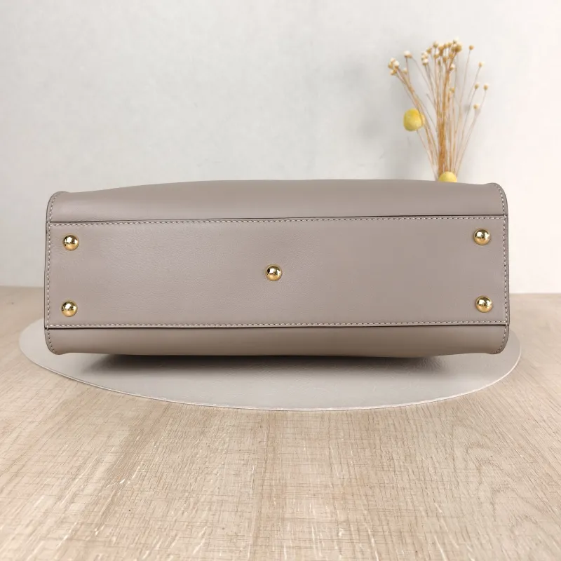 FENDI Top Handle Bag Peekaboo IS ee U Grey Calfskin Medium 33.5 × 13 × 25.5 cm — cover view 2 of 5