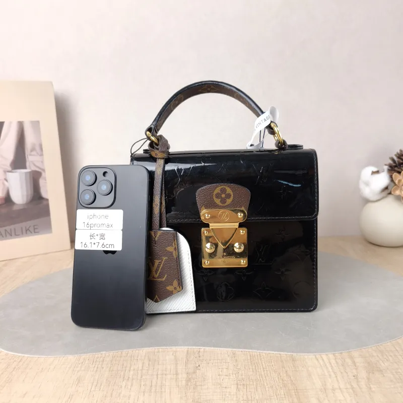 Louis Vuitton Crossbody Bag Spring Street Black Patent Leather · PVC 17 × 8.5 × 16 cm — cover view 3 of 5