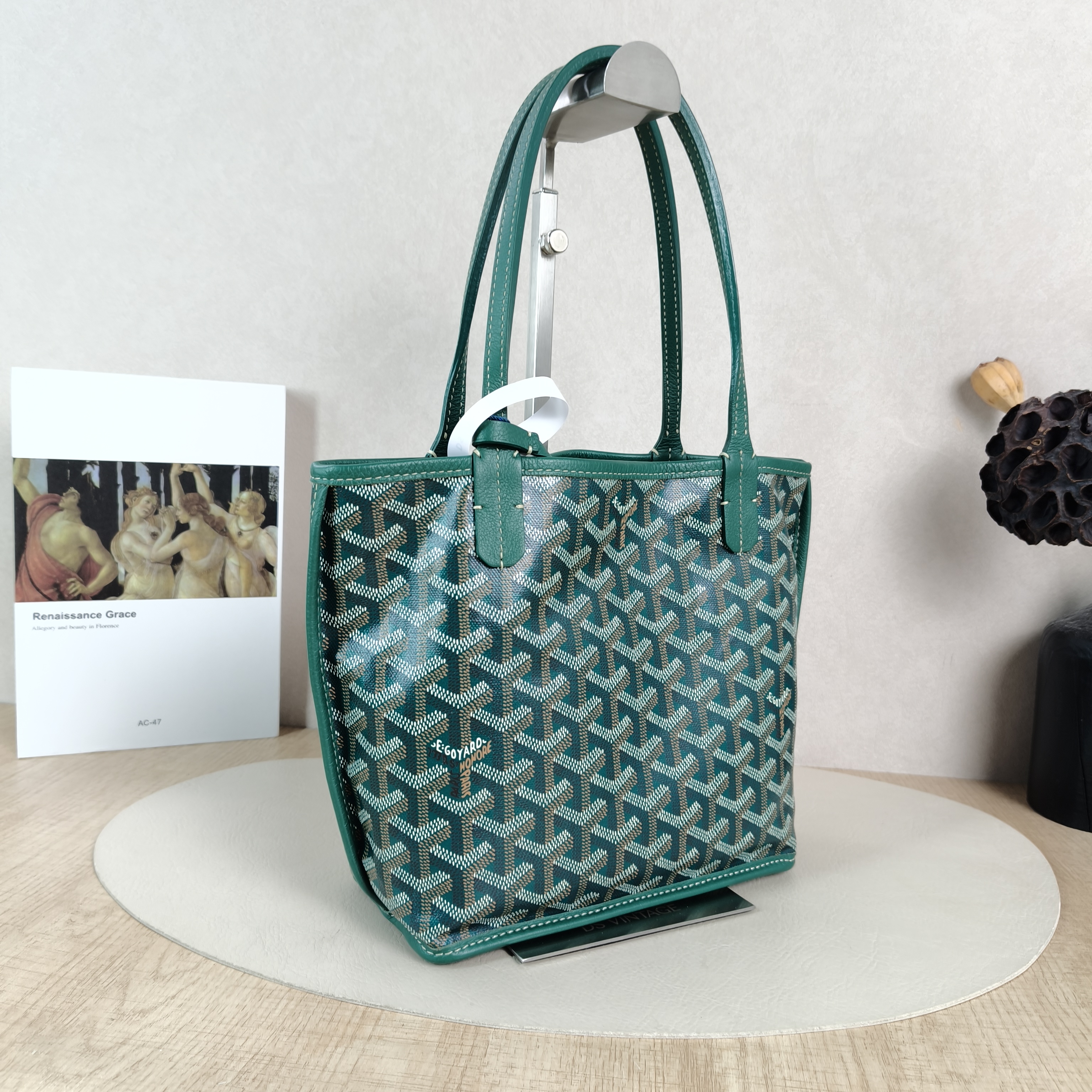 GOYARD Top Handle Bag ANJOU Shopping Tote Green PV Cmini19.5 × 9 × 19.5 cm — cover view 3 of 5