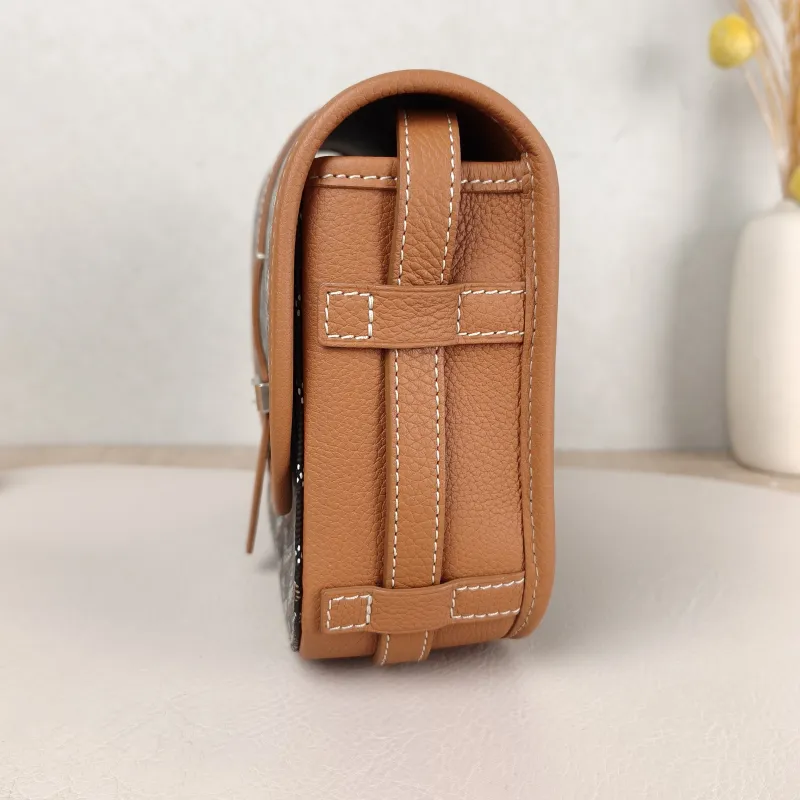 GOYARD Crossbody Bag BELVEDERE Messenger Bag Brown ine Canvas Small 22 × 7 × 16 cm — detail view 7 of 11
