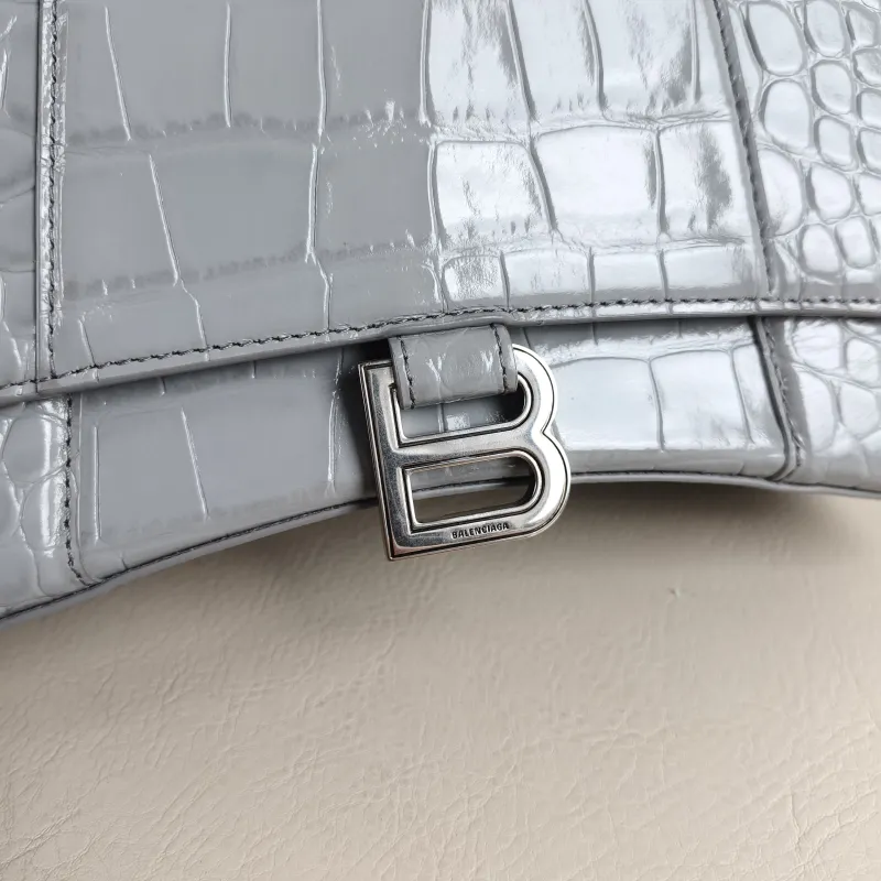 BALENCIAGA Crossbody Bag Hourglass Hourglass Bag Grey Calfskin Small 23 × 10 × 14 cm — detail view 6 of 11