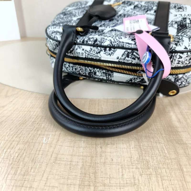 DIOR Top Handle Bag D-Vibe Bowling Bag Colorblock Canvas Small 25 × 9.5 × 16 cm — detail view 7 of 11