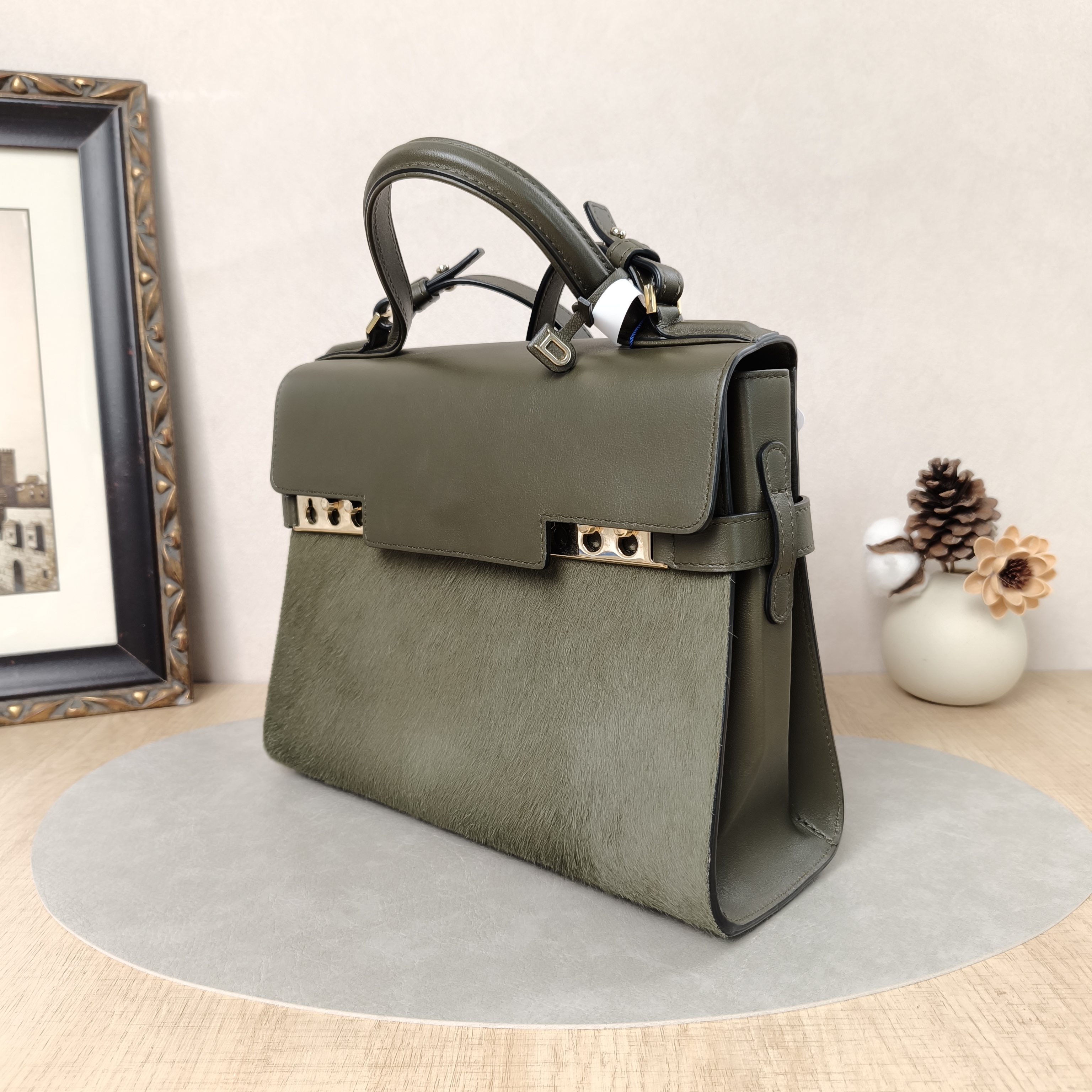 DELVAUX Crossbody Bag Tempete Top Handle Bag Brown Calfskin Medium27.5 × 9 × 23 cm — cover view 4 of 6