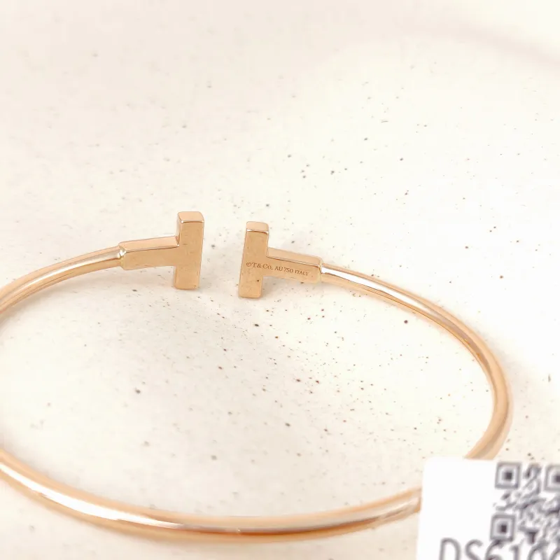 Tiffany&Co. Bangle TC ollection T Rose Gold Rose Gold 18KR ose Gold Diamond Medium 15.9 โ cover view 8 of 8
