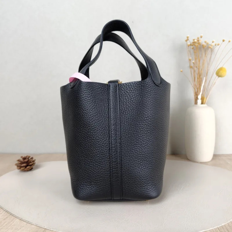 Hermès Top Handle Bag Picotin Lock 18 18 Black Taurillon Clemence TC Calfskin Small 18 × 13 × 19 cm B — cover view 4 of 5