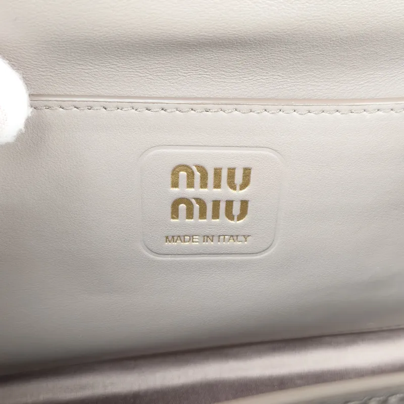 Miumiu Shoulder Bag Grey Calfskin One Size 26 × 9.5 × 14.5 cm — detail view 8 of 13