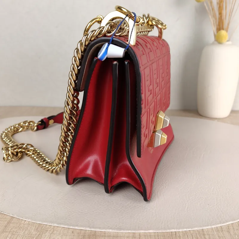 FENDI Crossbody Bag Crossbody Bag Red Calfskin One Size 19 × 7 × 15 cm — detail view 6 of 13