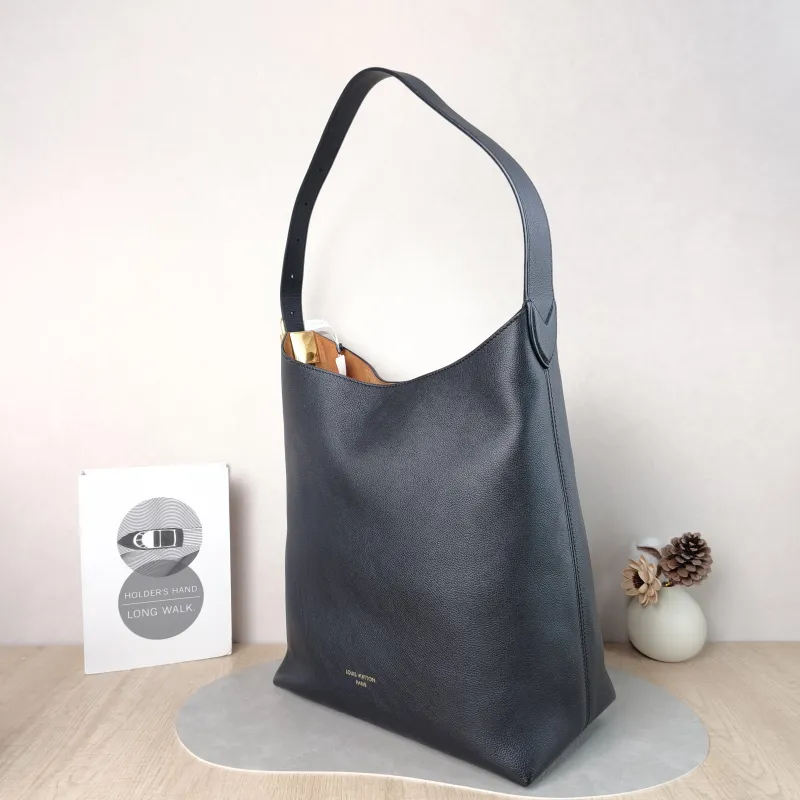 Louis Vuitton Shoulder Bag Low Key Hobo Shoulder Bag Black Calfskin Medium 31 × 18 × 35 cm — cover view 4 of 5